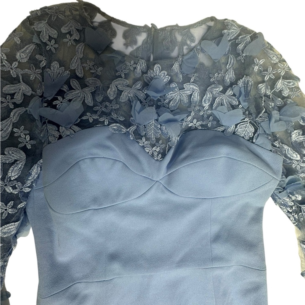 NWT Dress The Population MILA Embellished Lace Trim Long Sleeve Mini Dress m - Picture 13 of 16
